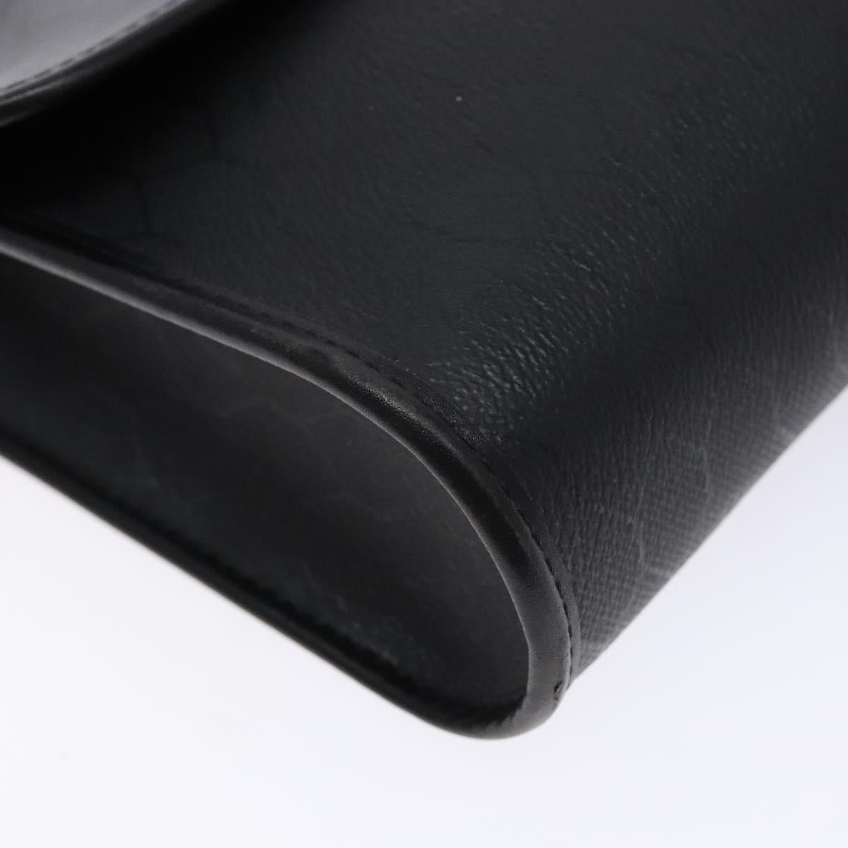 Christian Dior Honeycomb Canvas Shoulder Bag PVC Black Gold Auth 137748