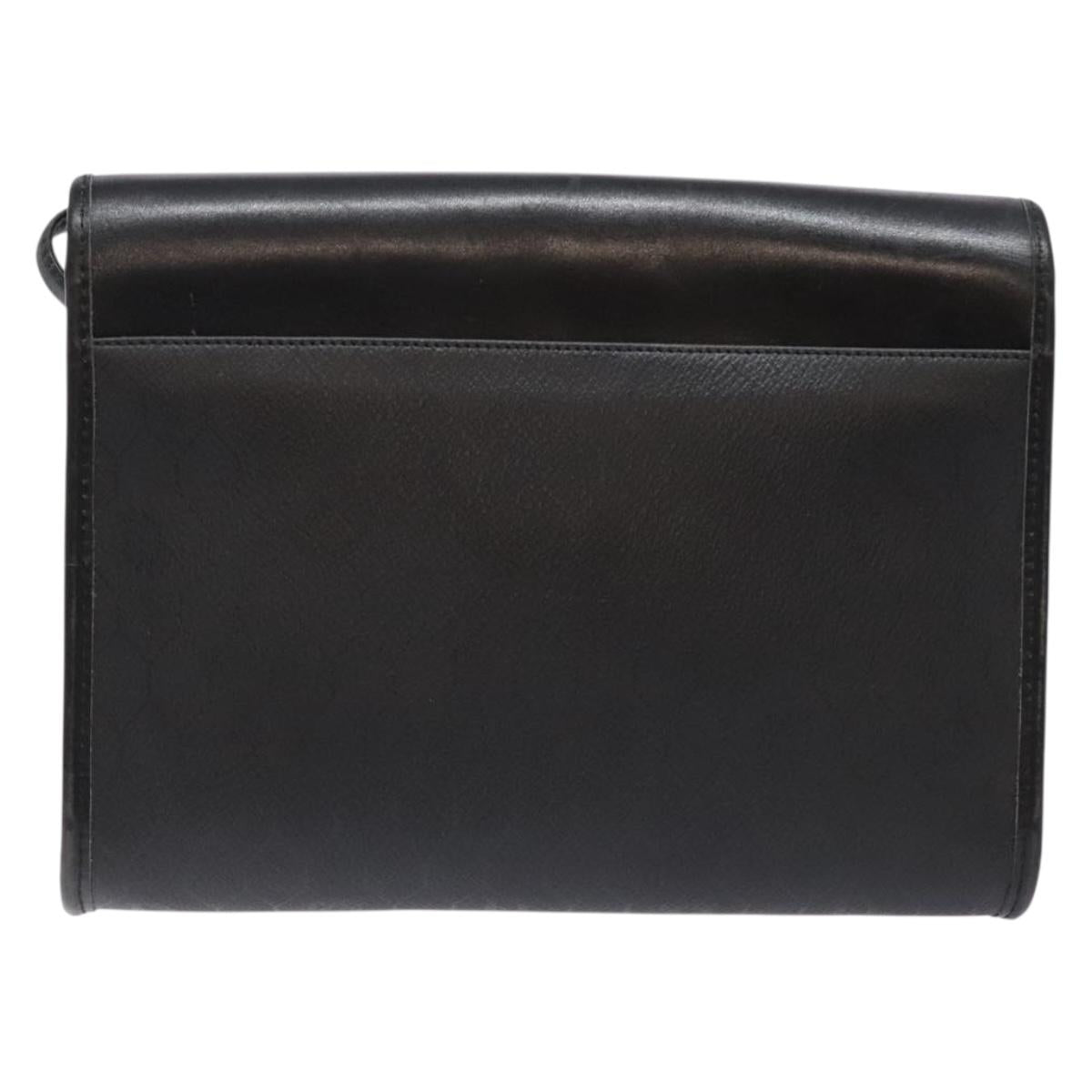 Christian Dior Honeycomb Canvas Shoulder Bag PVC Black Gold Auth 137748