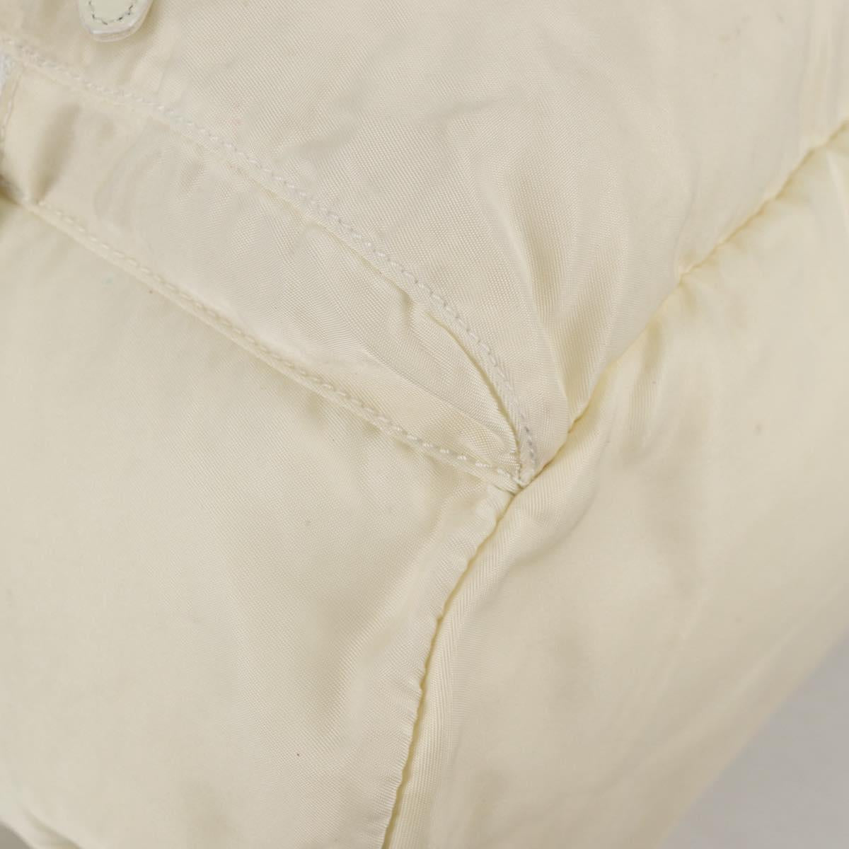 PRADA Backpack Nylon Cream Silver Auth 137765