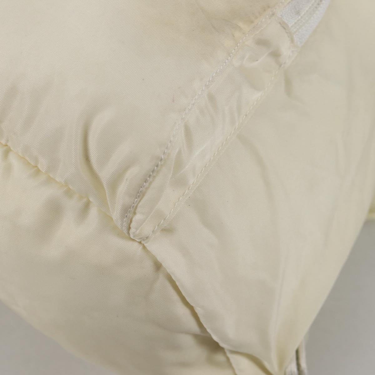 PRADA Backpack Nylon Cream Silver Auth 137765