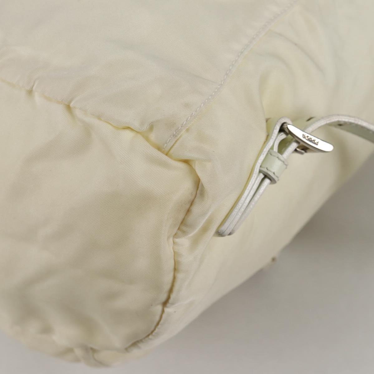 PRADA Backpack Nylon Cream Silver Auth 137765