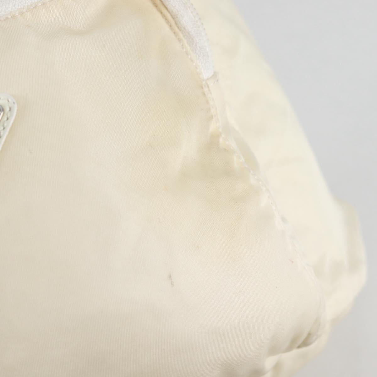 PRADA Backpack Nylon Cream Silver Auth 137765
