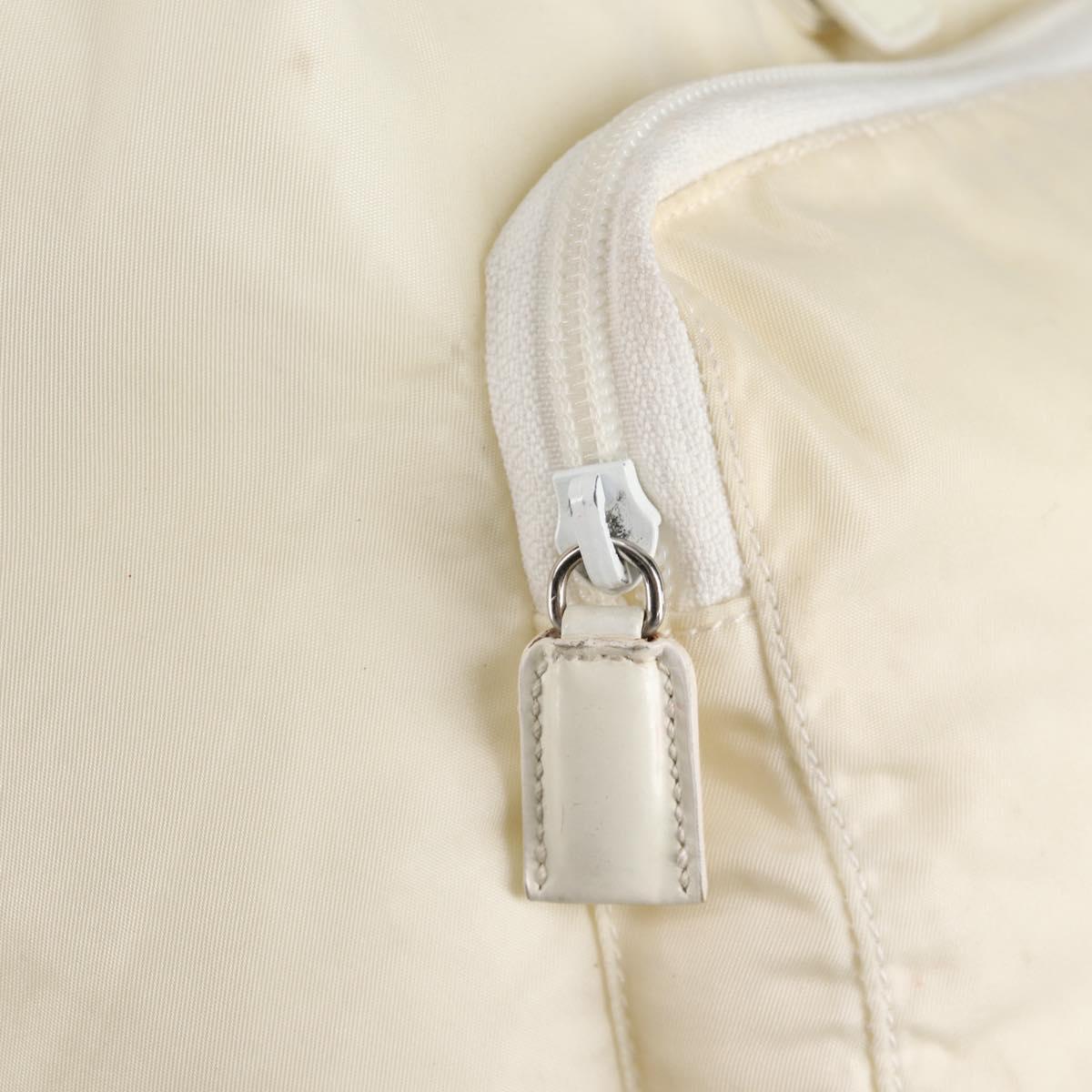 PRADA Backpack Nylon Cream Silver Auth 137765