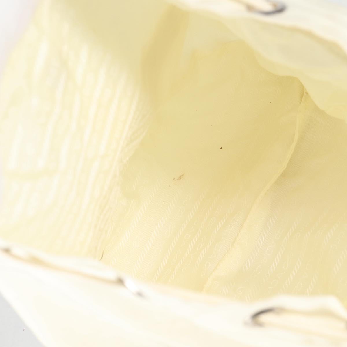 PRADA Backpack Nylon Cream Silver Auth 137765