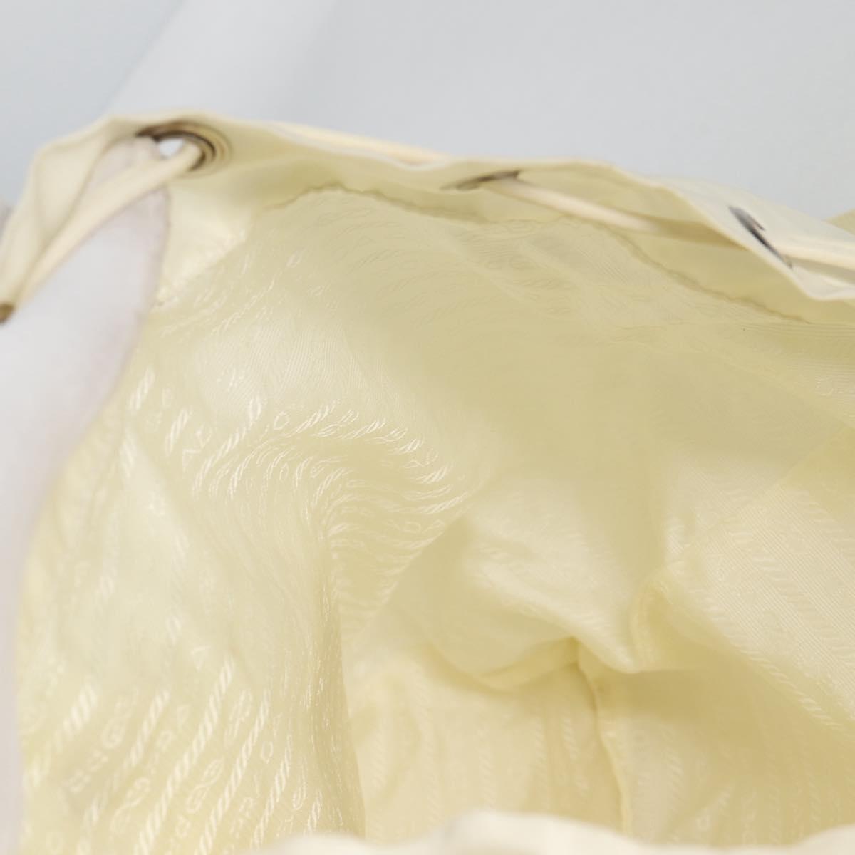 PRADA Backpack Nylon Cream Silver Auth 137765