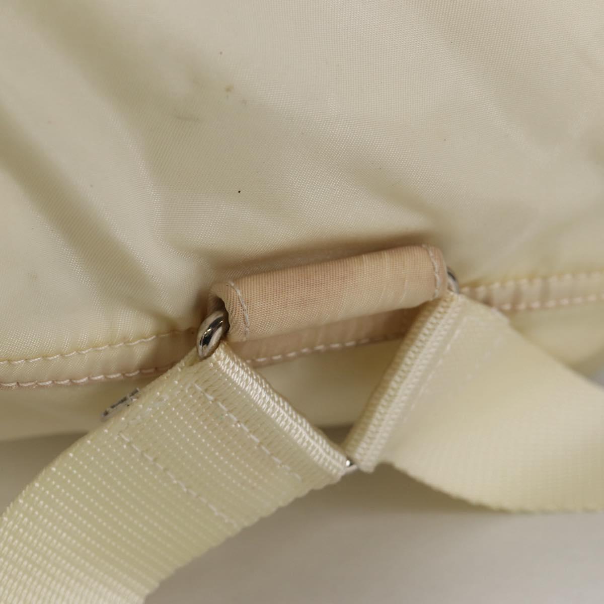 PRADA Backpack Nylon Cream Silver Auth 137765