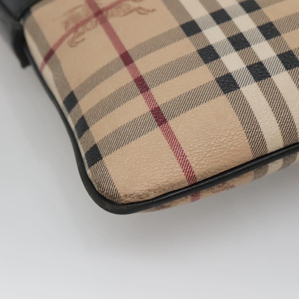 BURBERRY Nova Check Shoulder Bag PVC Beige Auth 137777