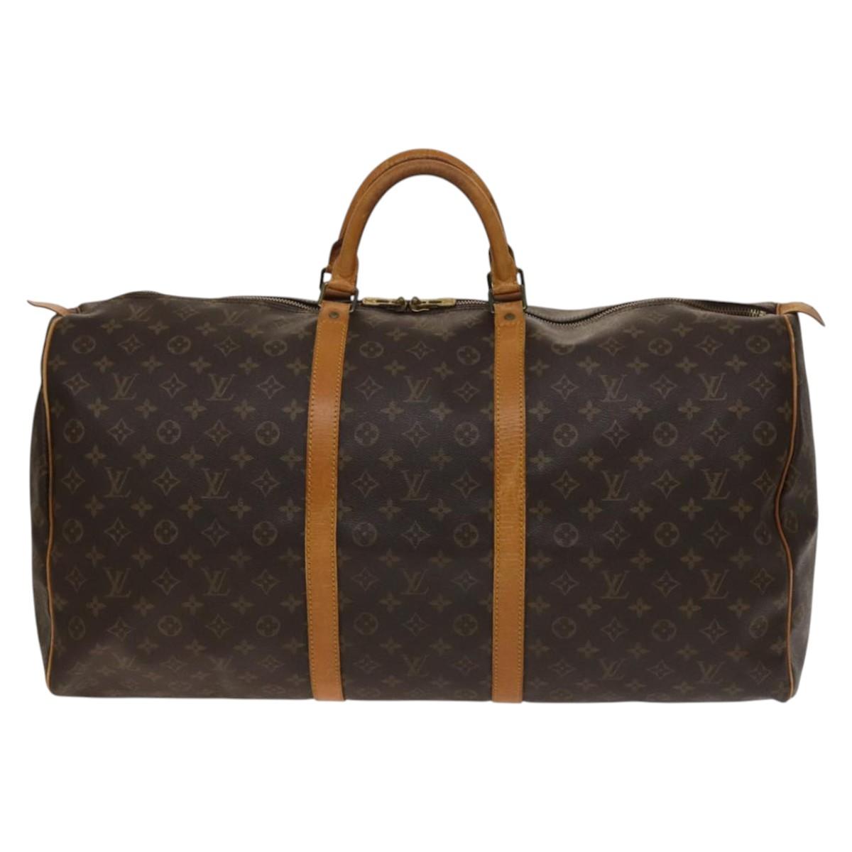 LOUIS VUITTON Monogram Keepall 60 Boston Bag M41422 LV Auth 137784