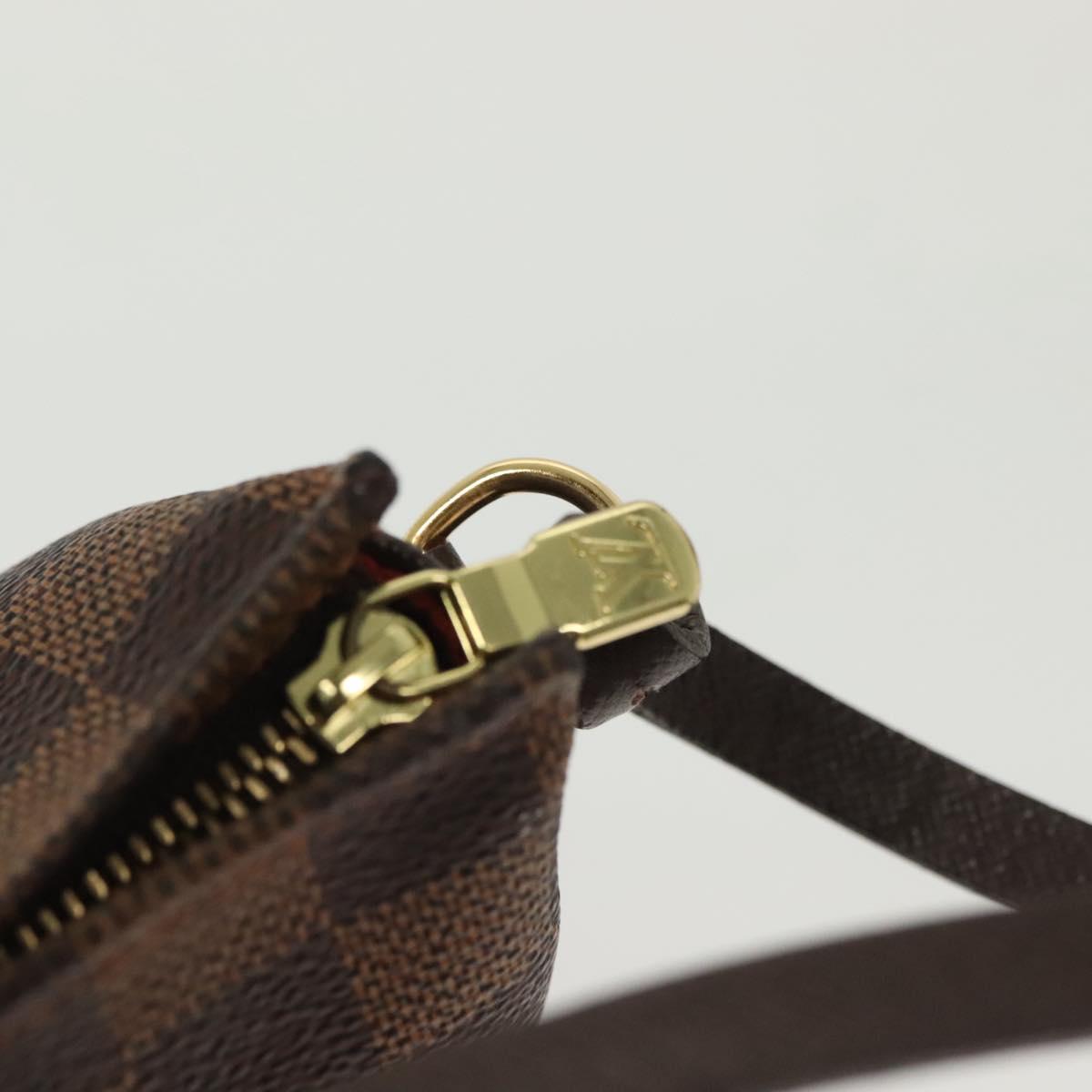 LOUIS VUITTON Damier Ebene Trousse Makeup Pouch N51982 LV Auth 137790