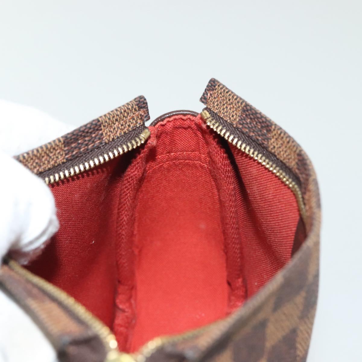 LOUIS VUITTON Damier Ebene Trousse Makeup Pouch N51982 LV Auth 137790