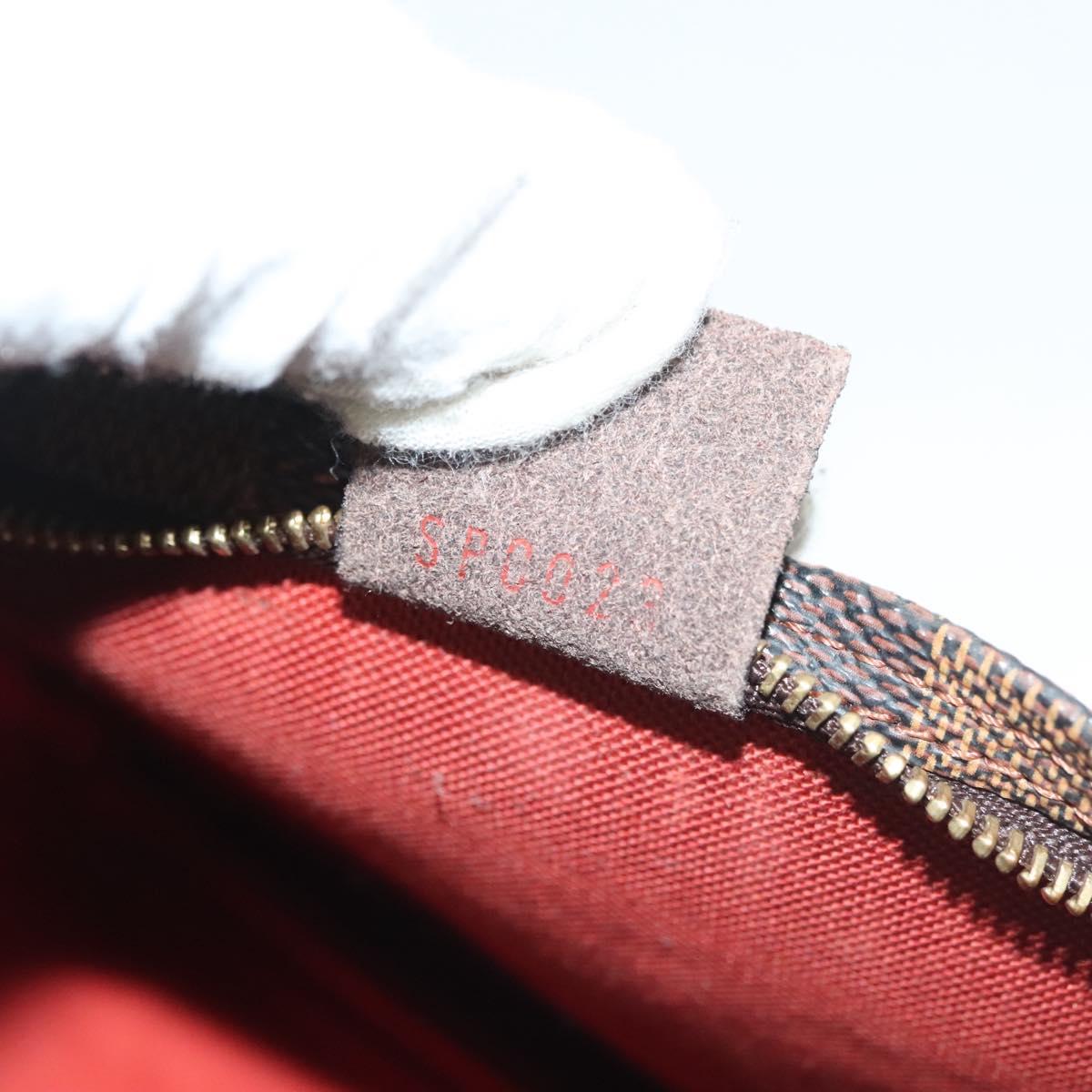 LOUIS VUITTON Damier Ebene Trousse Makeup Pouch N51982 LV Auth 137790