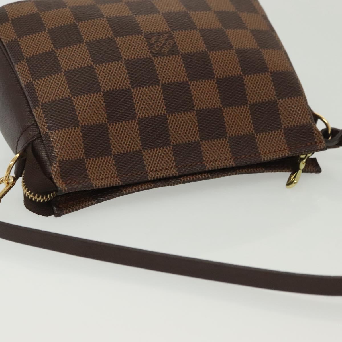 LOUIS VUITTON Damier Ebene Trousse Makeup Pouch N51982 LV Auth 137790