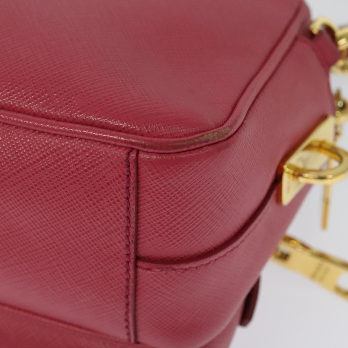 PRADA Shoulder Bag Safiano leather Pink Gold BT1010 Auth 137816
