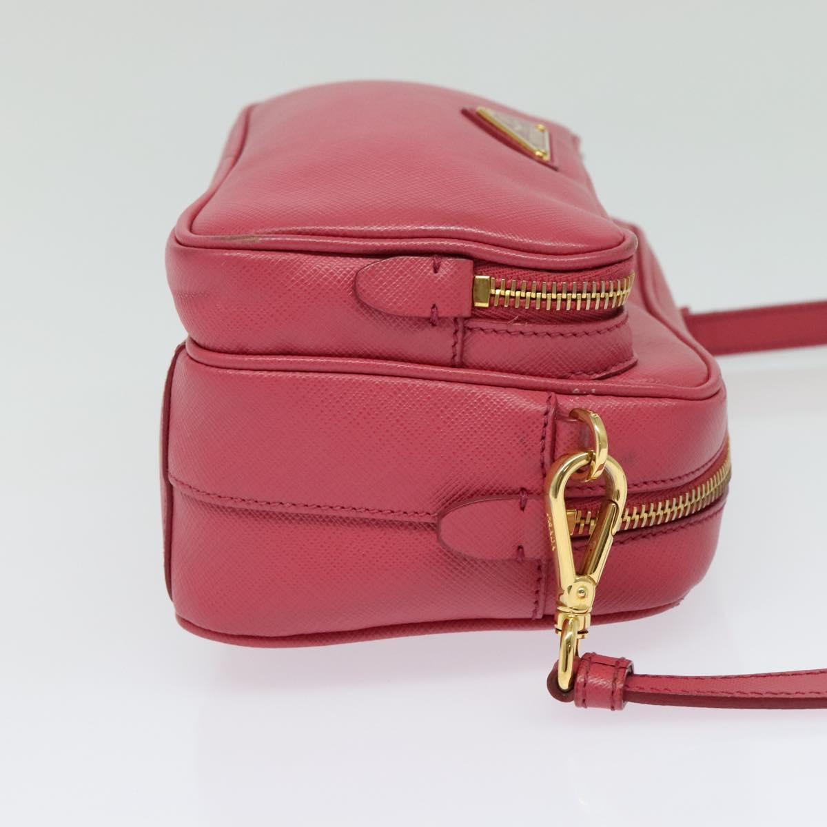 PRADA Shoulder Bag Safiano leather Pink Gold BT1010 Auth 137816