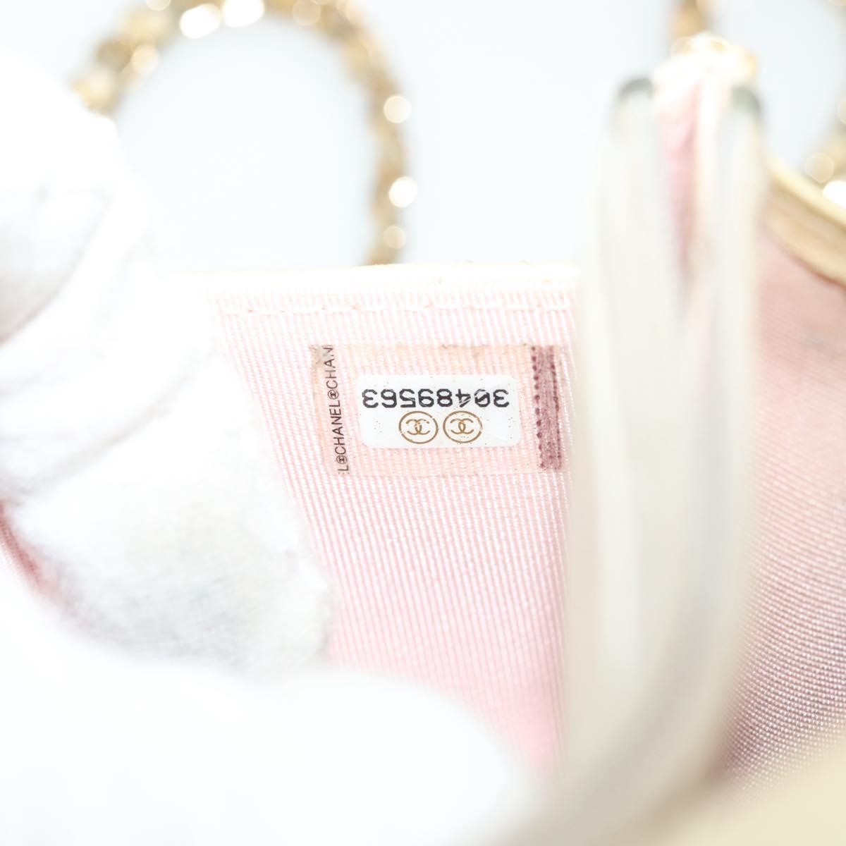 CHANEL Matelasse Chain Wallet Shoulder Bag Lamb Skin Gold Tone CC Auth 137823