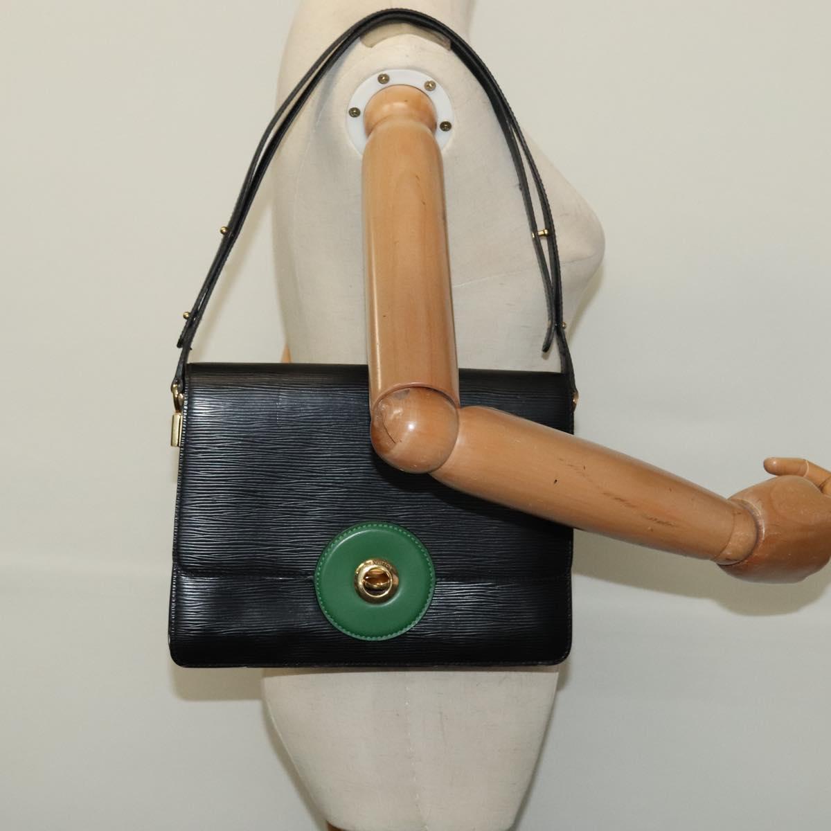 LOUIS VUITTON Epi Free Run Shoulder Bag Green Black M52414 LV Auth 137863