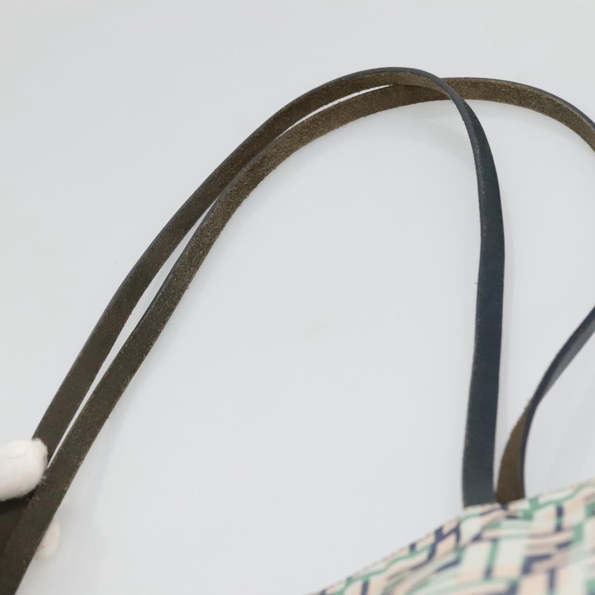 FENDI Zucca Canvas Tote Bag Green Silver Auth 137870