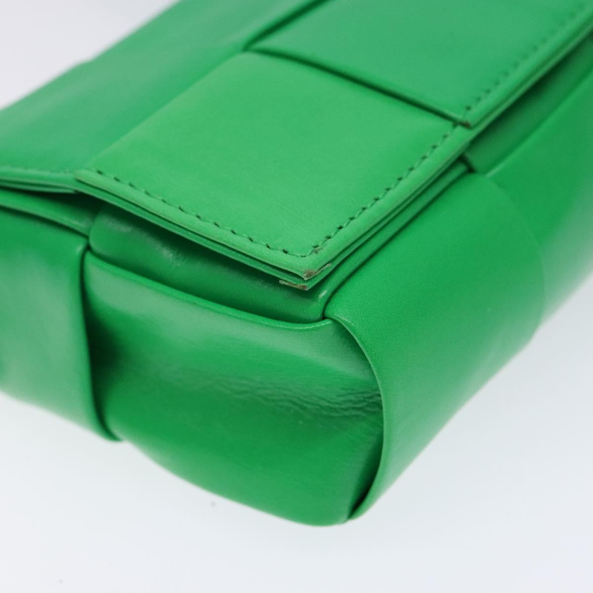 BOTTEGA VENETA Candy Cassette Shoulder Bag Leather Green Auth 137872