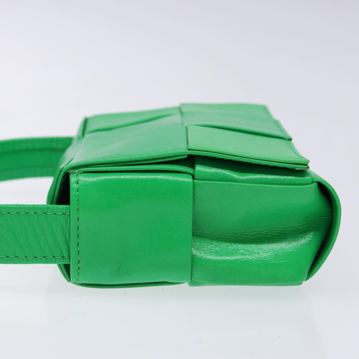 BOTTEGA VENETA Candy Cassette Shoulder Bag Leather Green Auth 137872