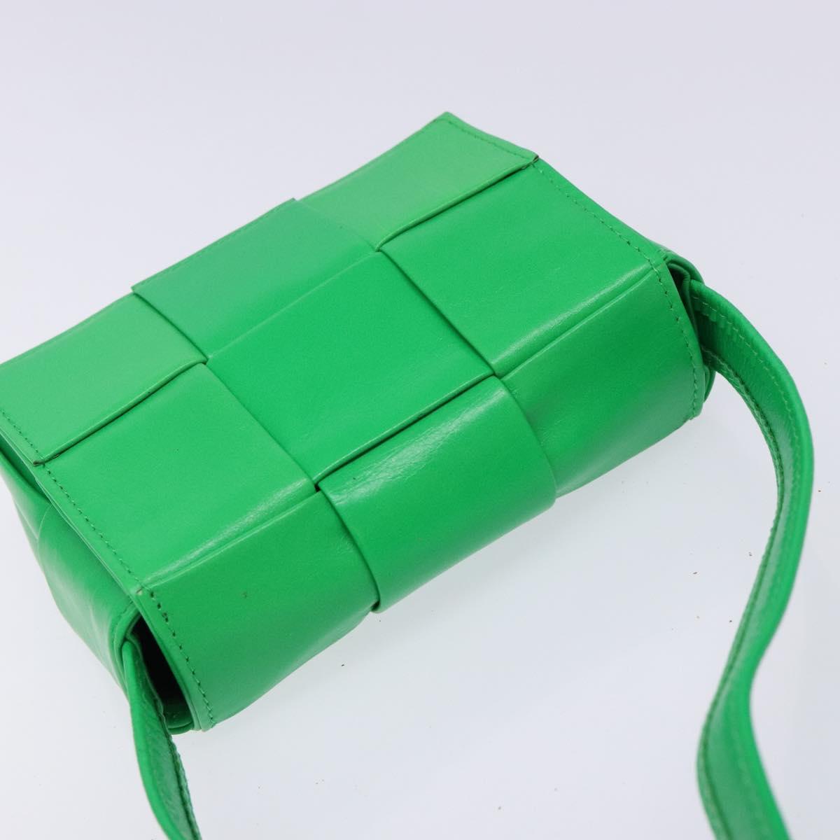 BOTTEGA VENETA Candy Cassette Shoulder Bag Leather Green Auth 137872