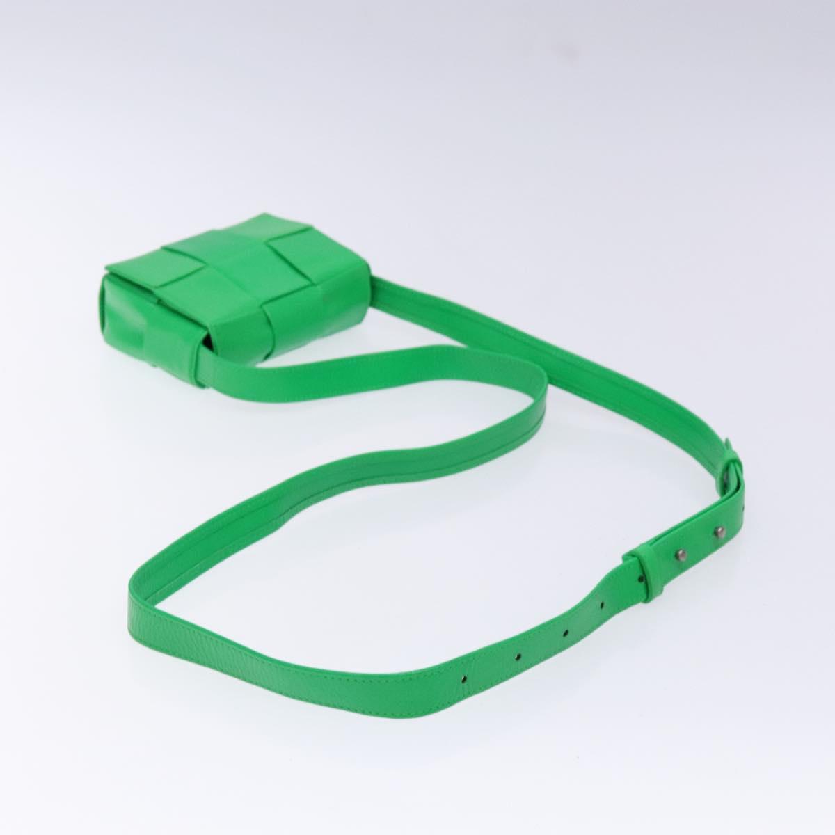 BOTTEGA VENETA Candy Cassette Shoulder Bag Leather Green Auth 137872