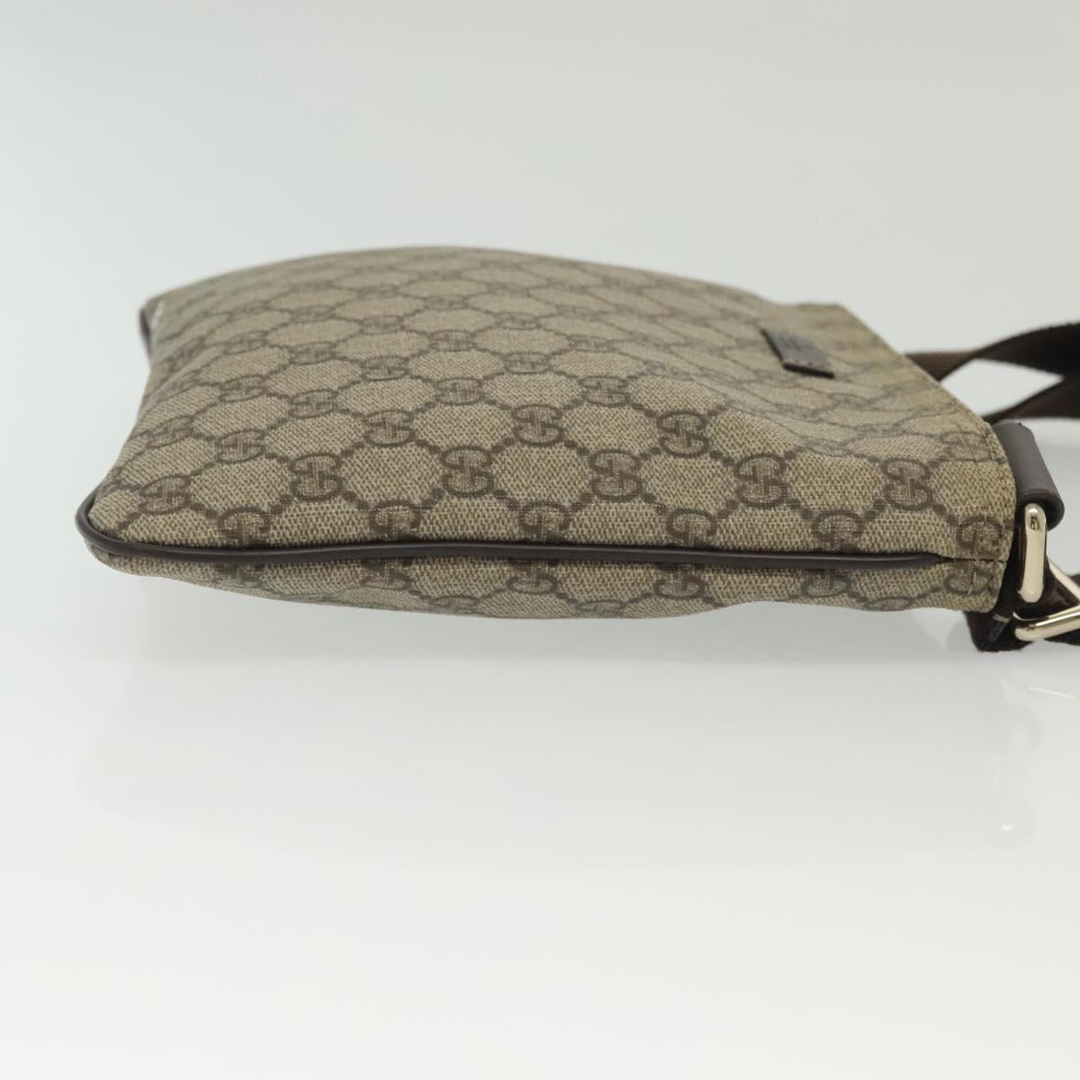 GUCCI GG Supreme Shoulder Bag PVC Beige Gold 201538 Auth 137883