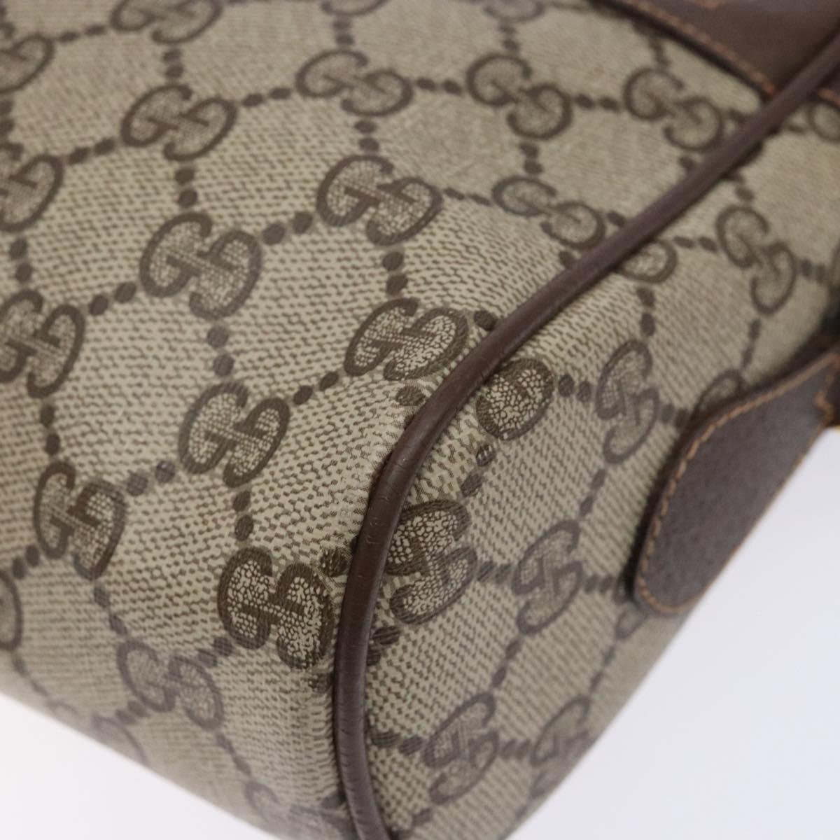 GUCCI GG Supreme Web Sherry Line Bag PVC Beige Gold 56 02 088 Auth 137908
