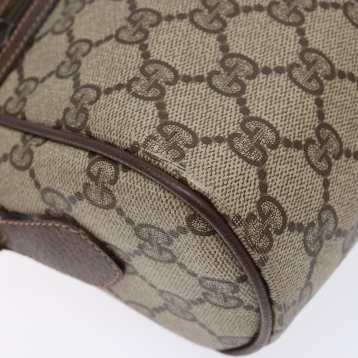 GUCCI GG Supreme Web Sherry Line Bag PVC Beige Gold 56 02 088 Auth 137908