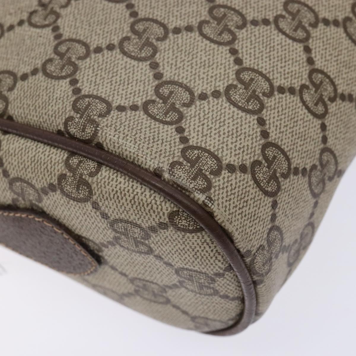 GUCCI GG Supreme Web Sherry Line Bag PVC Beige Gold 56 02 088 Auth 137908