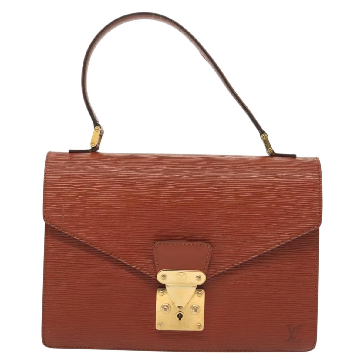 LOUIS VUITTON Epi Concorde Hand Bag Brown M52133 LV Auth 137918
