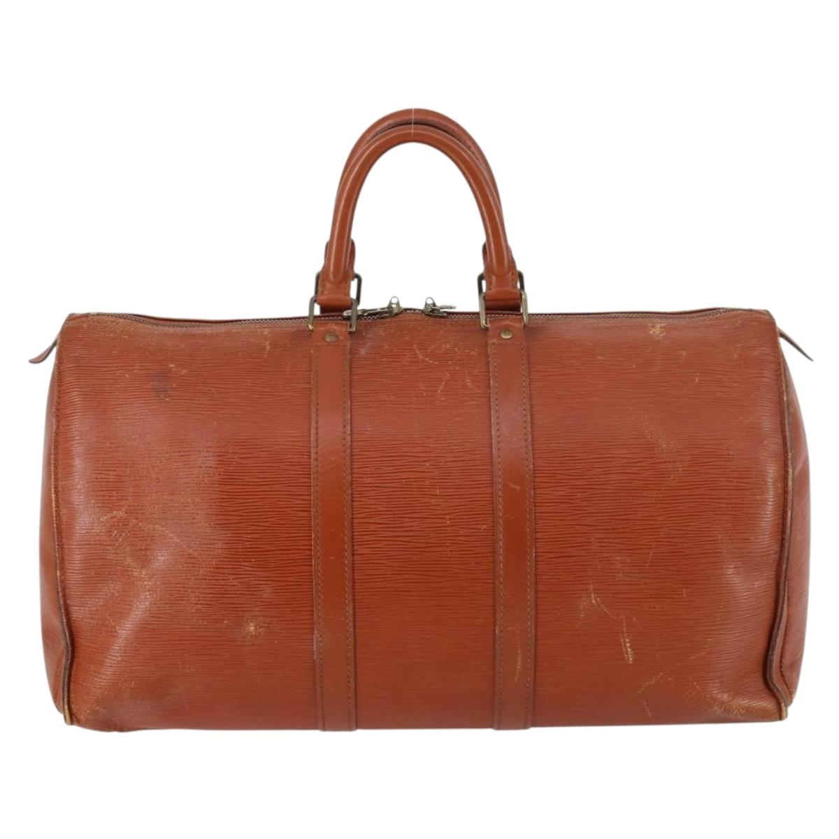 LOUIS VUITTON Epi Keepall 45 Boston Bag Vintage Brown M42978 LV Auth 137926