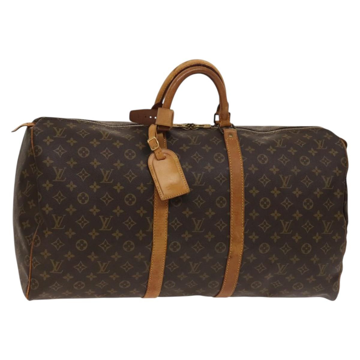 LOUIS VUITTON Monogram Keepall 55 Boston Bag M41424 LV Auth 137935