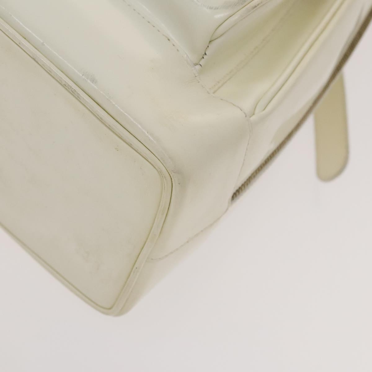 GUCCI Bamboo Body Bag Patent leather White Gold 003 3444 0127 Auth 137949