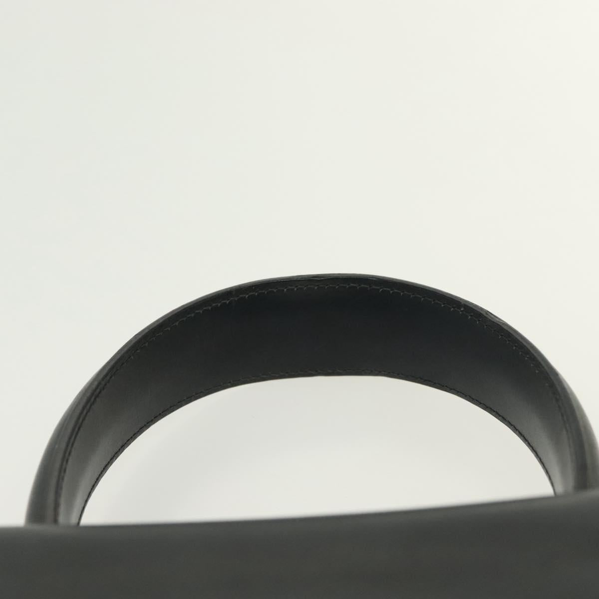 Salvatore Ferragamo Gancini Hand Bag Leather Navy Gold Auth 137969