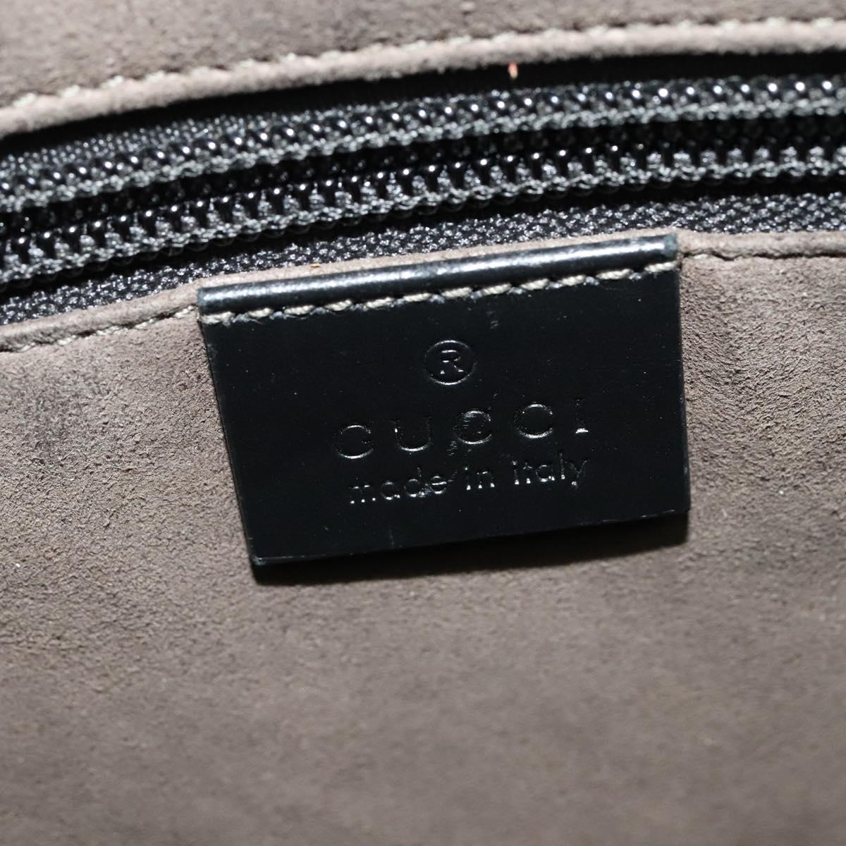 GUCCI GG Canvas Guccissima Shoulder Bag Leather Silver Black 406410 Auth 137990