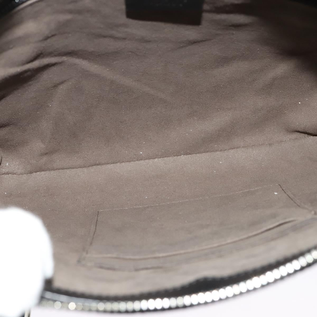 GUCCI GG Canvas Guccissima Shoulder Bag Leather Silver Black 406410 Auth 137990