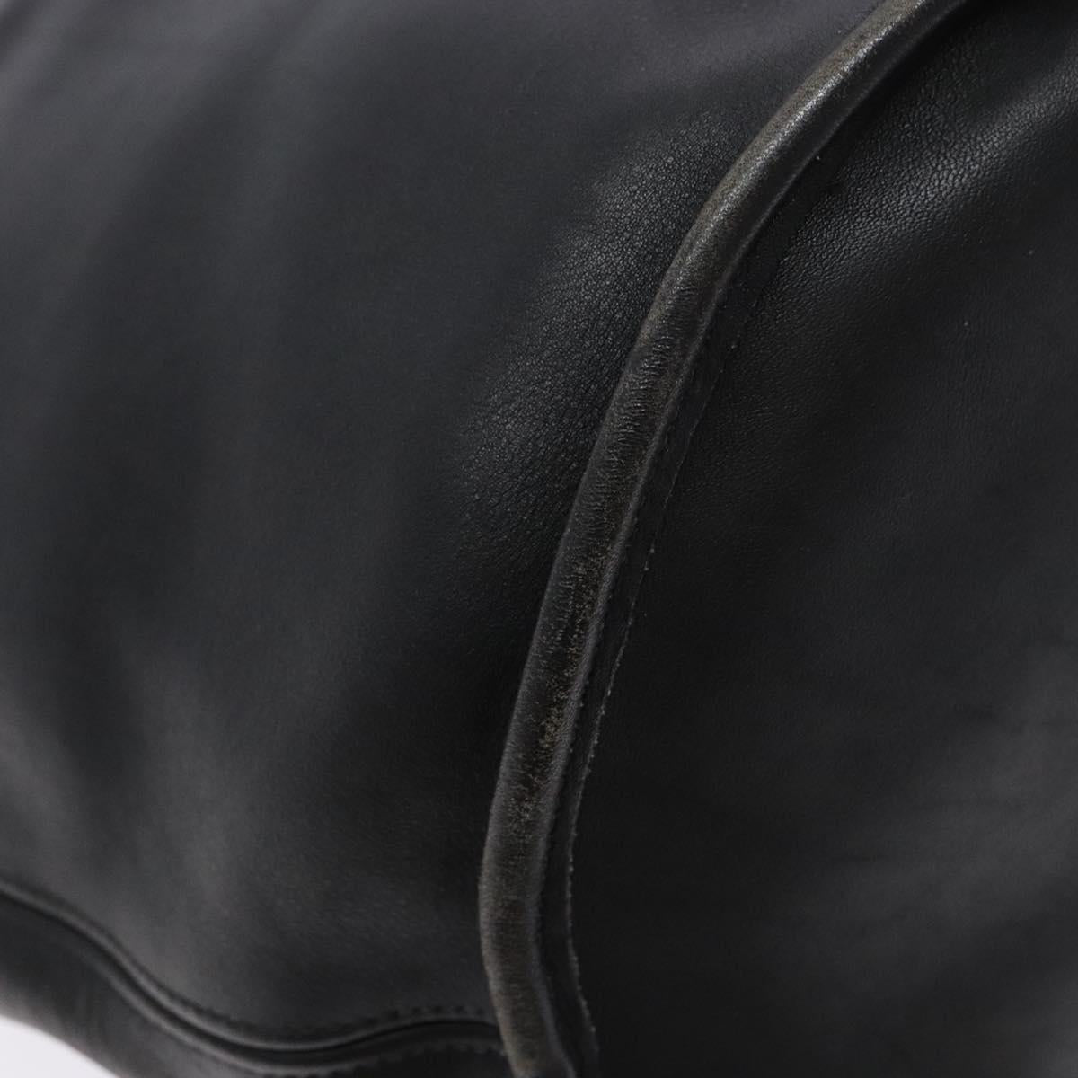 Coach Shoulder Bag Leather Black Gold Auth 137996