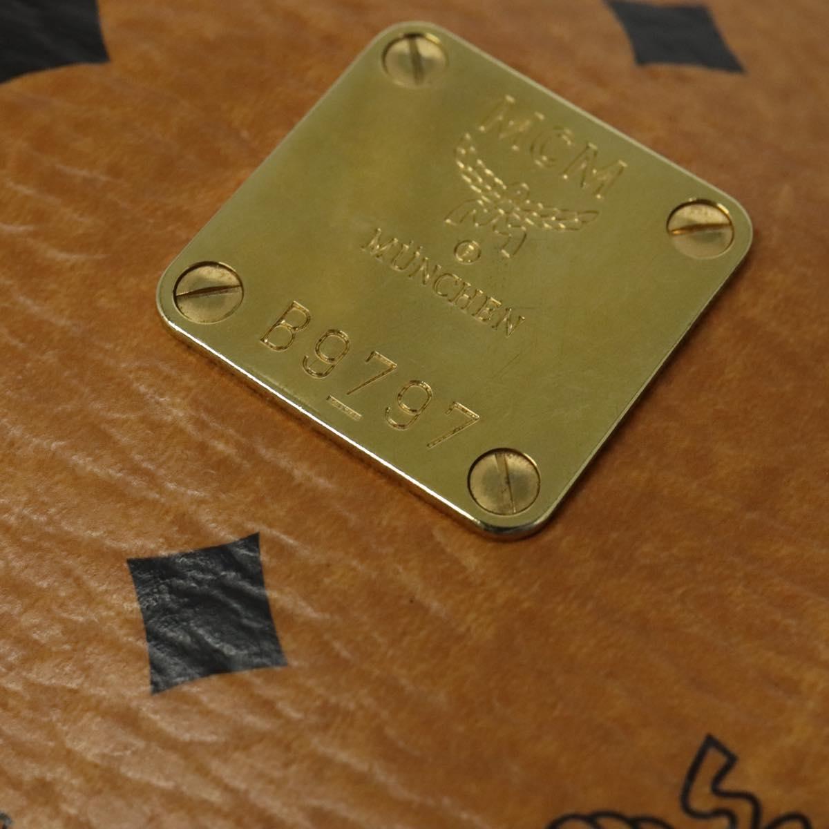 MCM Logogram Vicetos Shoulder Bag PVC Leather Brown Gold Auth 138000