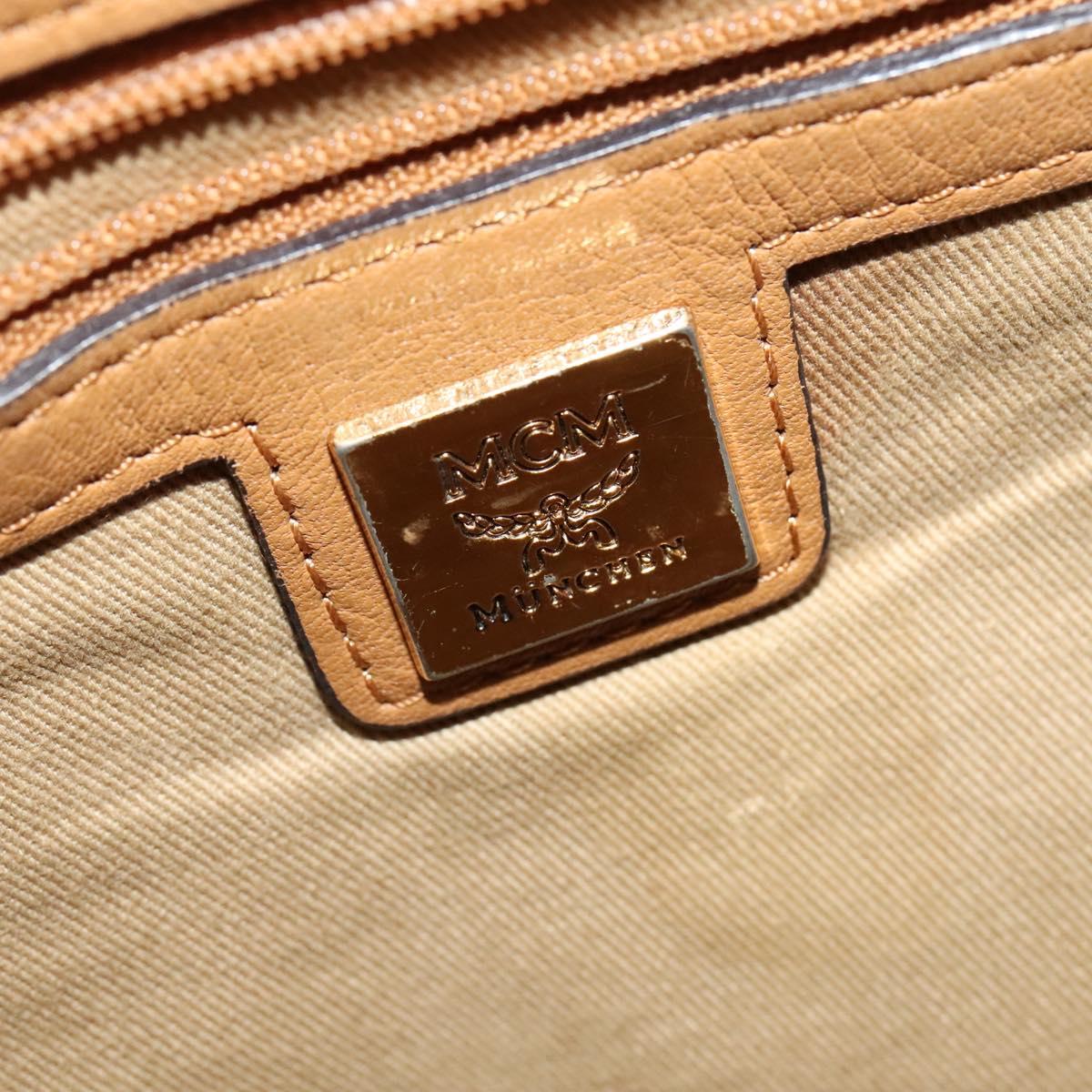 MCM Logogram Vicetos Shoulder Bag PVC Leather Brown Gold Auth 138000