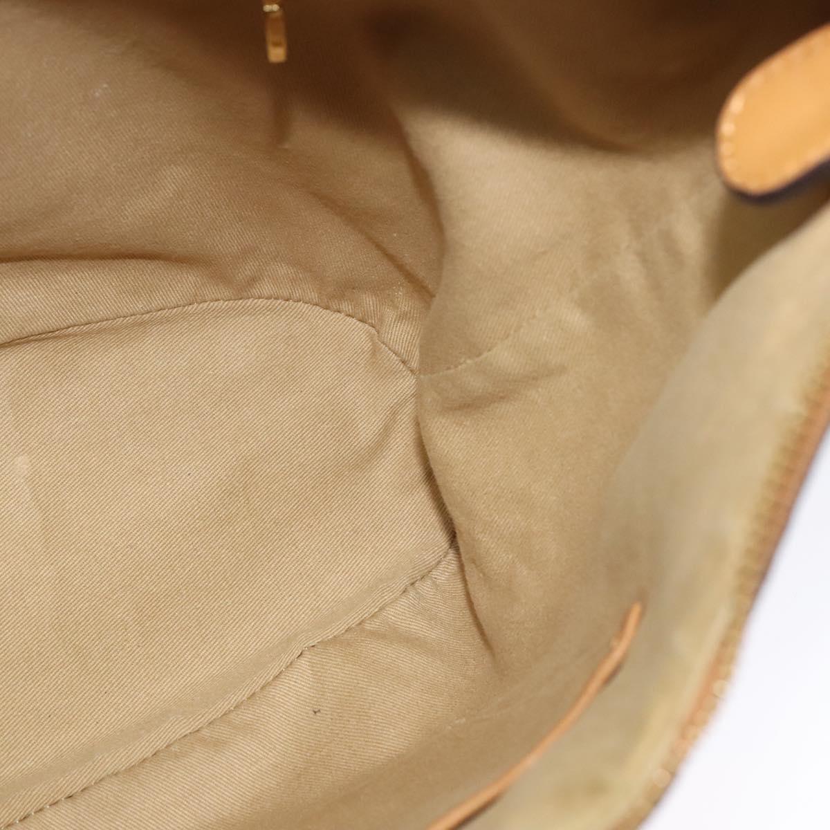 MCM Logogram Vicetos Shoulder Bag PVC Leather Brown Gold Auth 138000