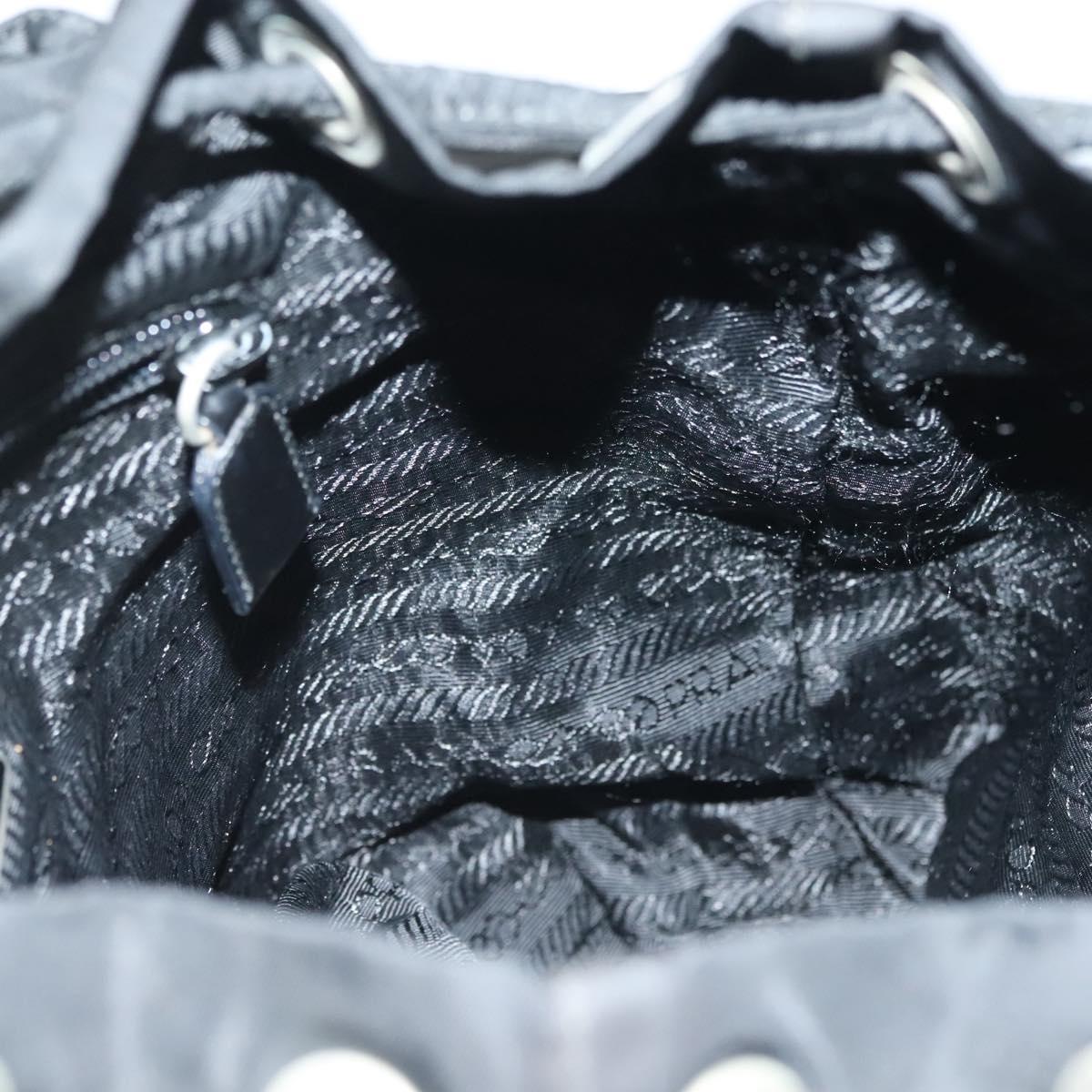 PRADA Backpack Nylon Black Silver Auth 138031