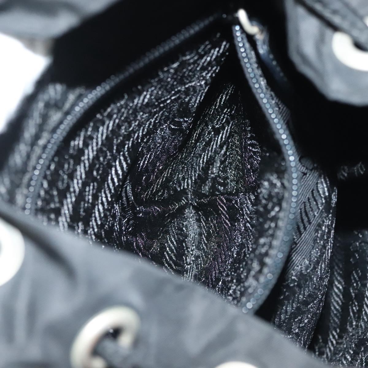 PRADA Backpack Nylon Black Silver Auth 138031