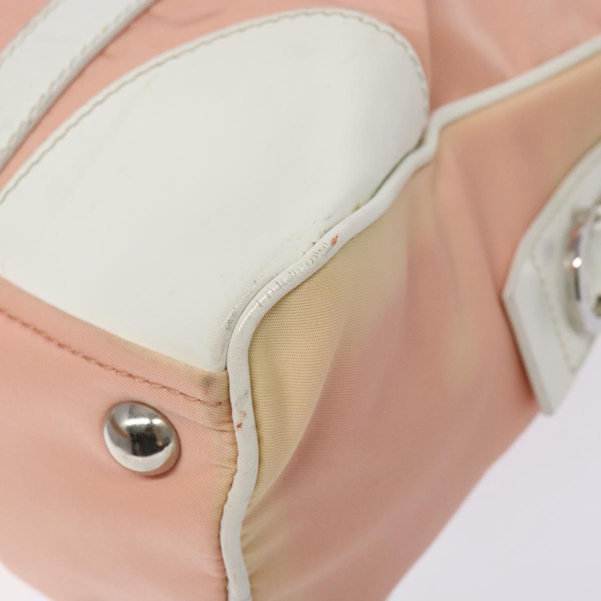 PRADA Shoulder Bag Nylon Pink Silver Auth 138032