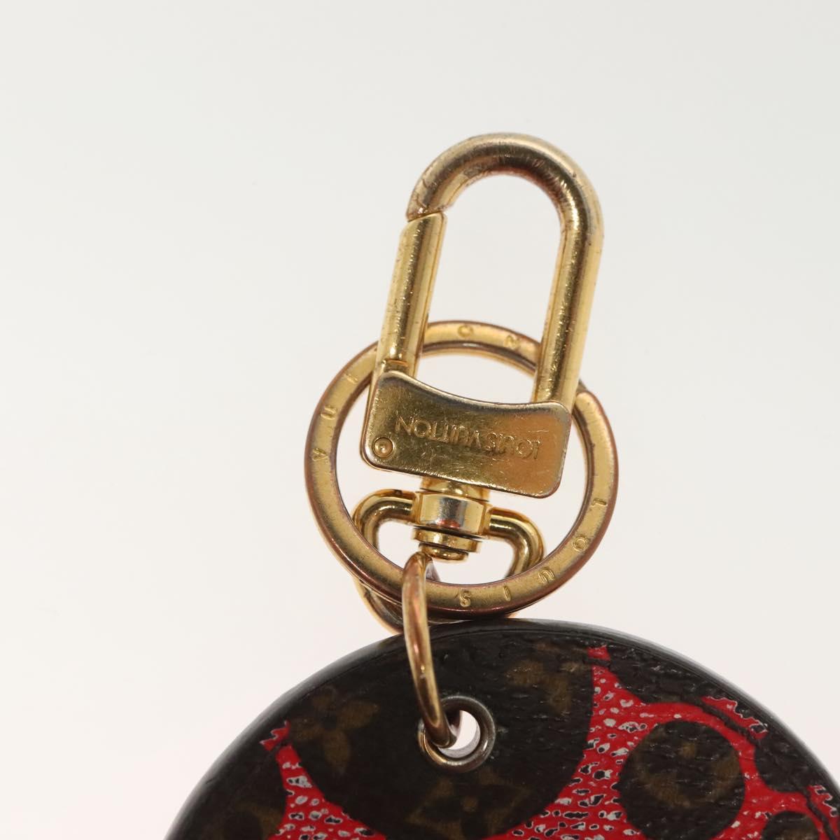 LOUIS VUITTON Yayoi Kusama Porte Cles Monogram Pumpkin Charm M66738 Auth 138042