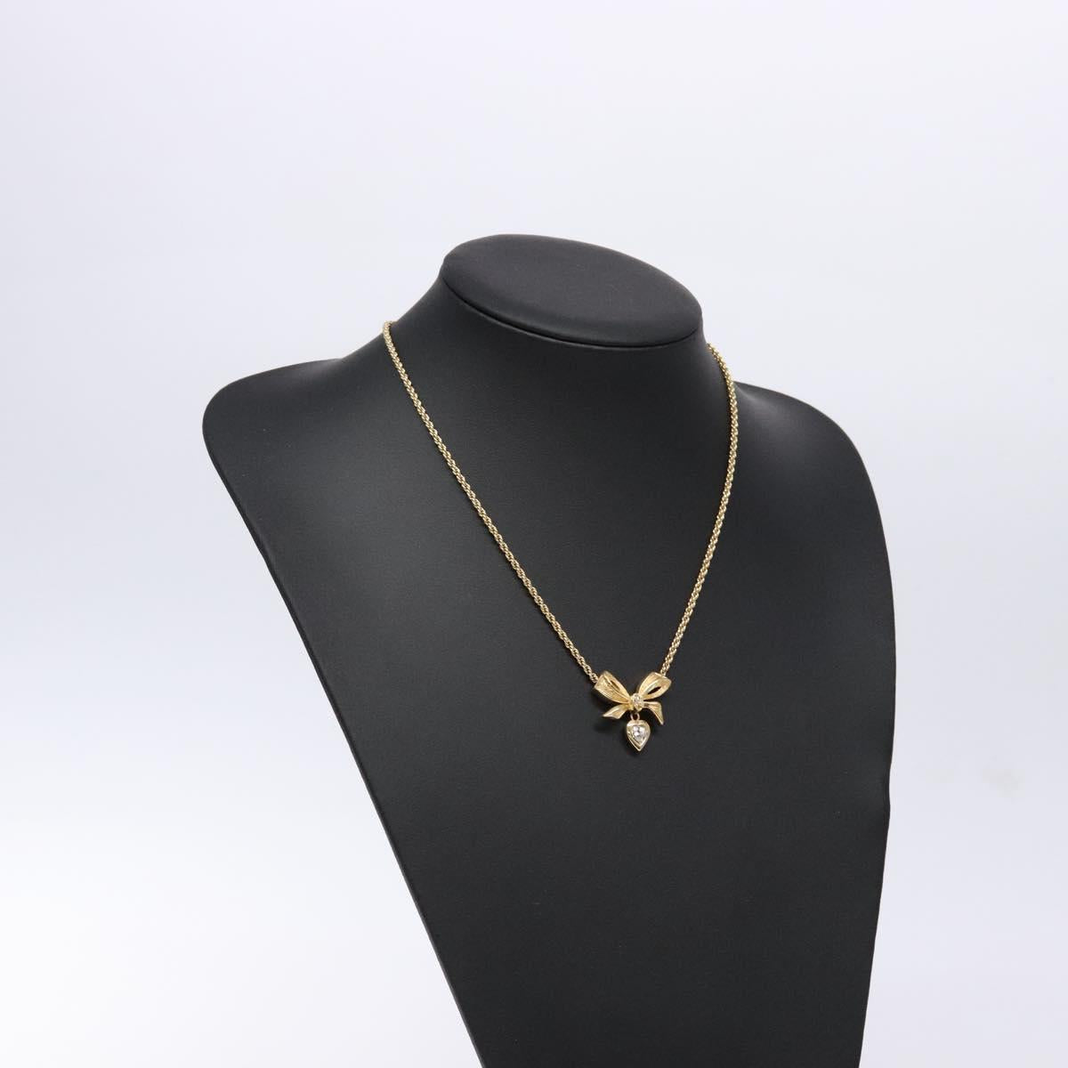 Christian Dior Necklace metal Gold Auth 138046