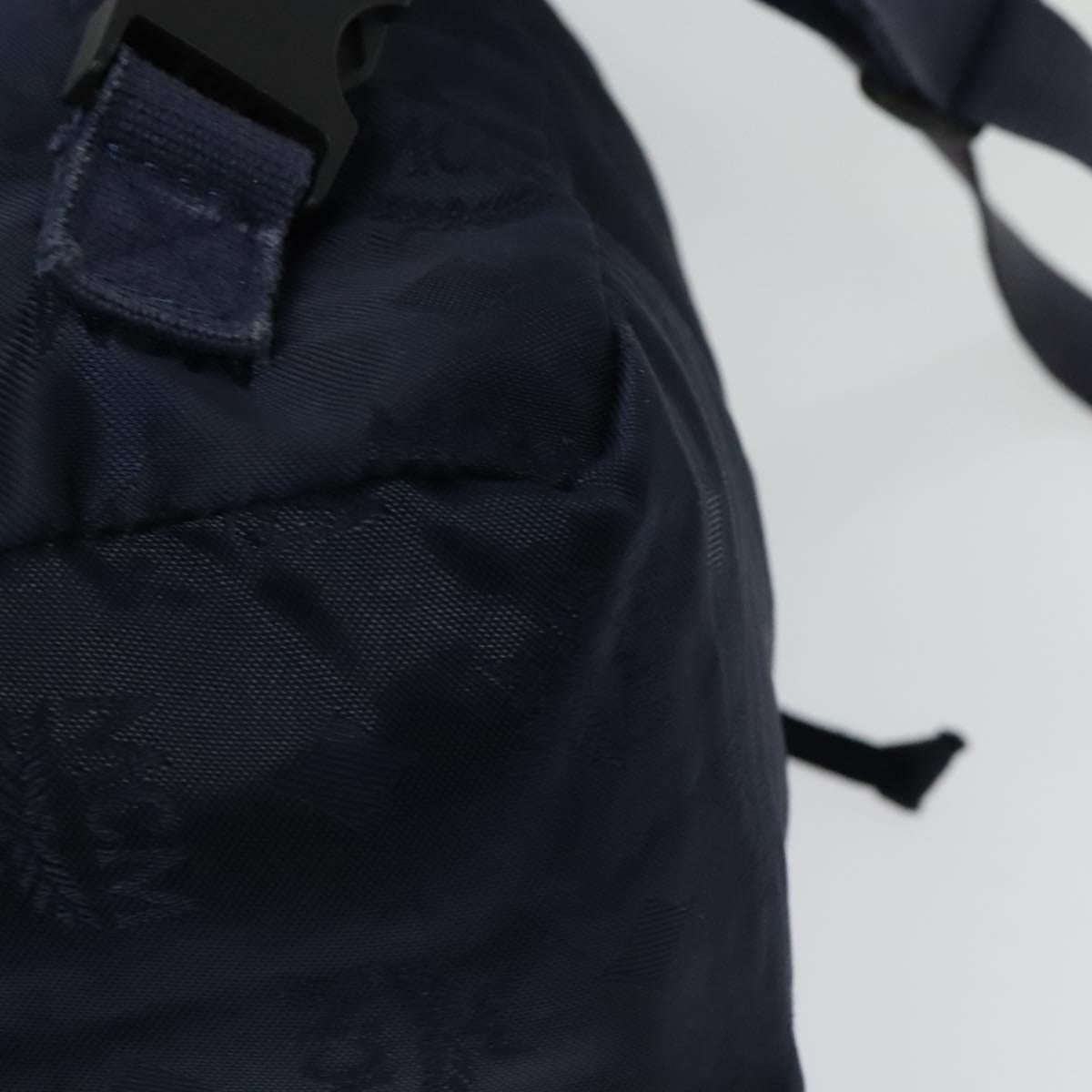 MCM Logogram Vicetos Backpack Nylon Navy Gold Auth 138056