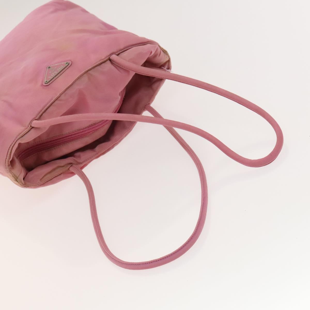 PRADA Tote Bag Nylon 2Set Gray Pink Auth 138061