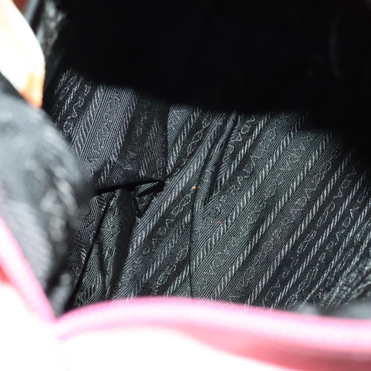 PRADA Tote Bag Nylon 2Set Gray Pink Auth 138061