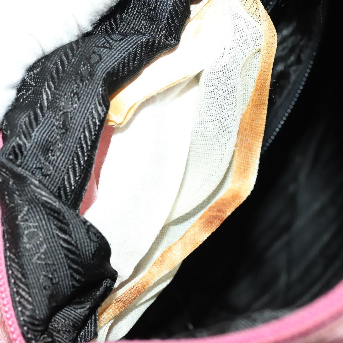 PRADA Tote Bag Nylon 2Set Gray Pink Auth 138061