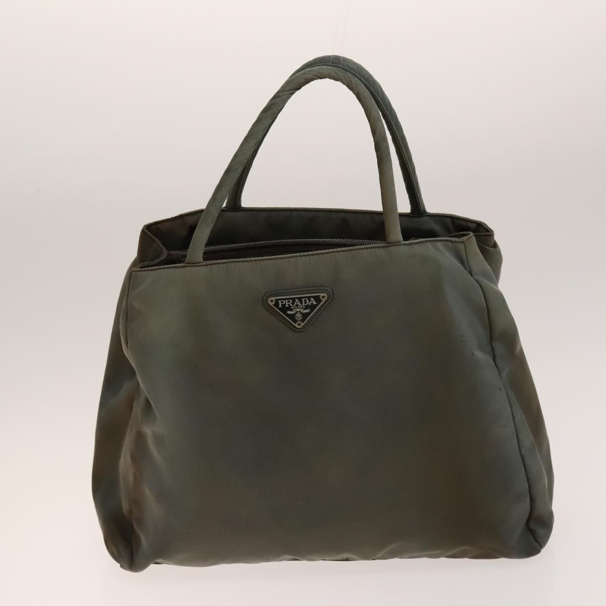 PRADA Tote Bag Nylon 2Set Gray Pink Auth 138061